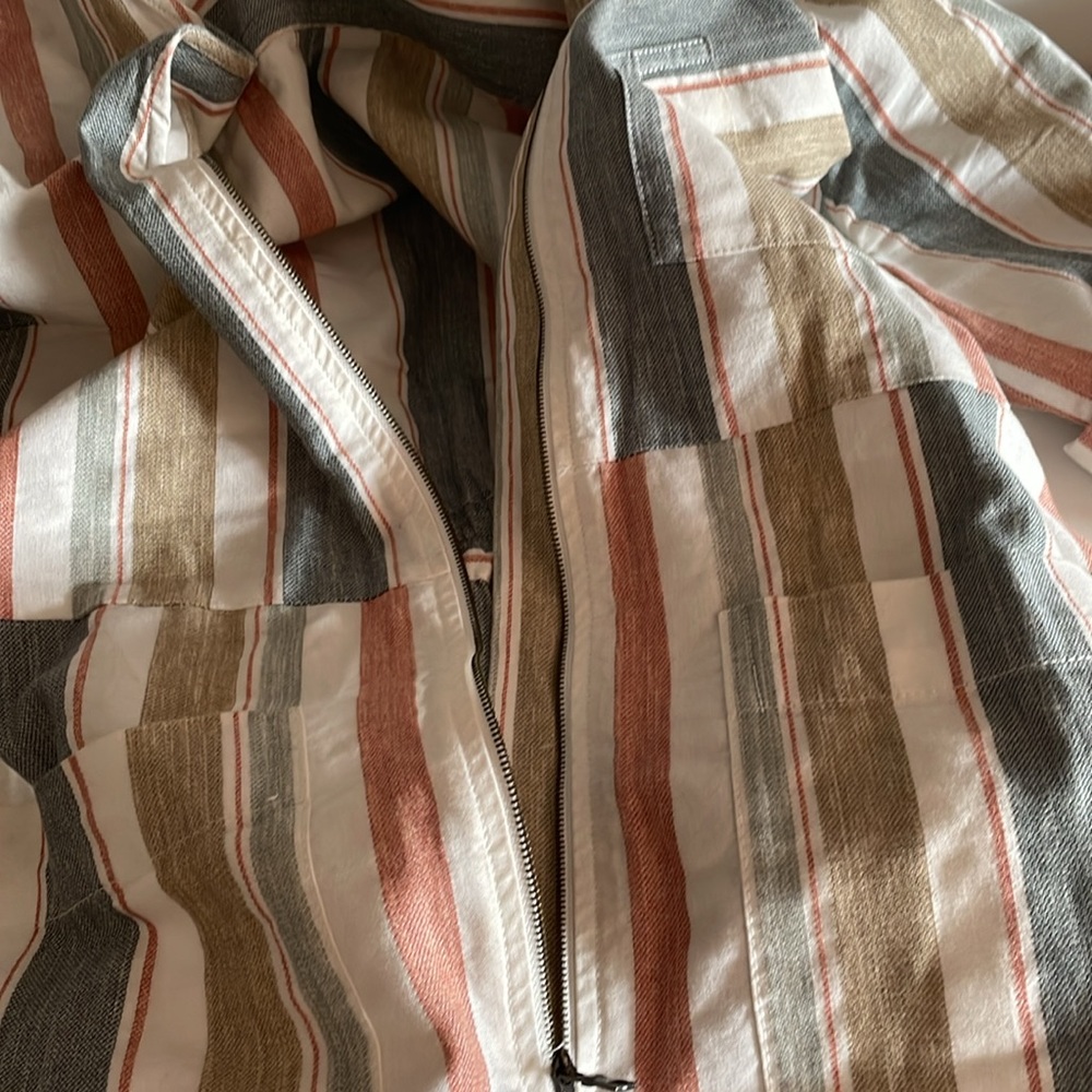 Madewell V-neck Tie-Waist New March Stripe Rusted Tin Boho Jumpsuit size 6 - Picture 5 of 10